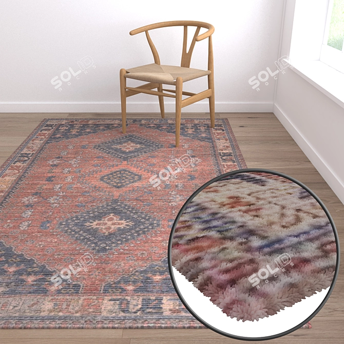 Luxury Carpets Set | High-Quality Textures 3D model image 5