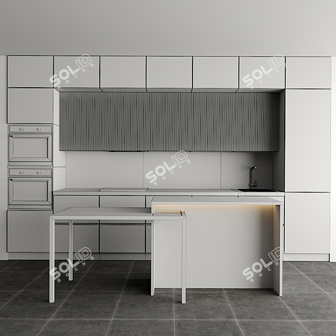 Modular Kitchen 3D Model - Easy to Edit 3D model image 4