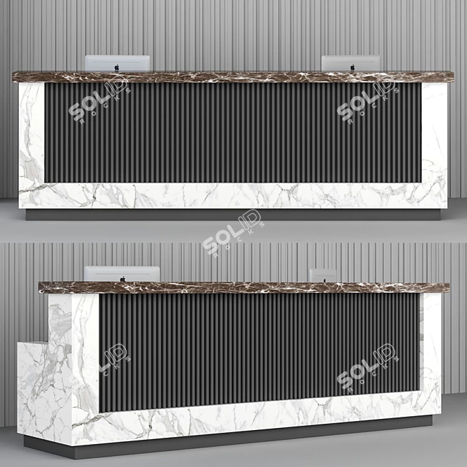 Sleek Reception Desk Solution 3D model image 1