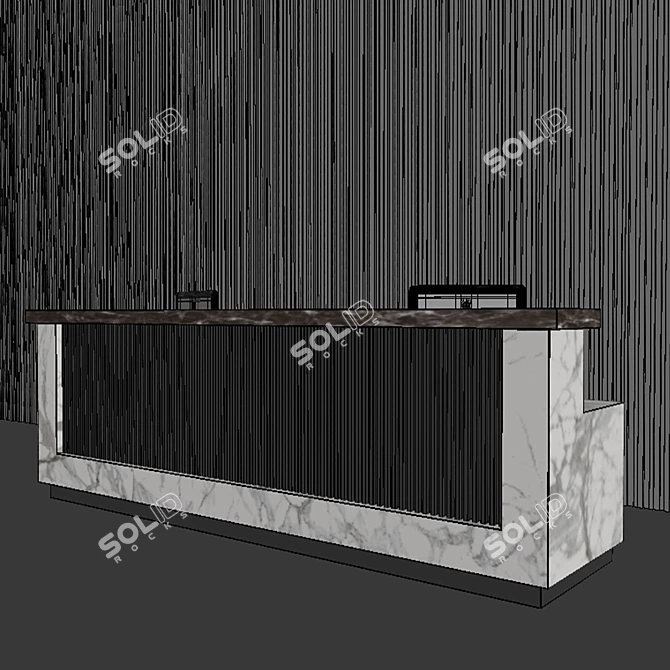 Sleek Reception Desk Solution 3D model image 2