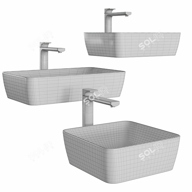 GSI Color-elements Washbasin Set 3D model image 3