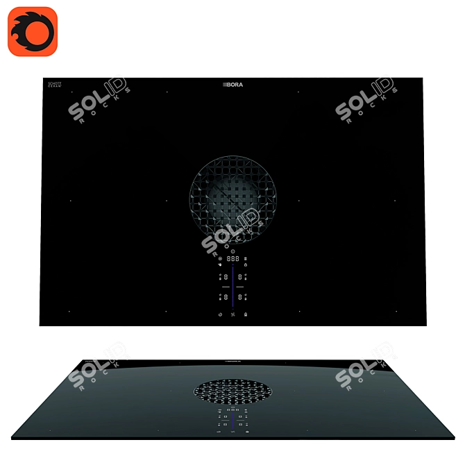 Streamlined BORA X Pure: Induction Cooktop with Integrated Hood 3D model image 11