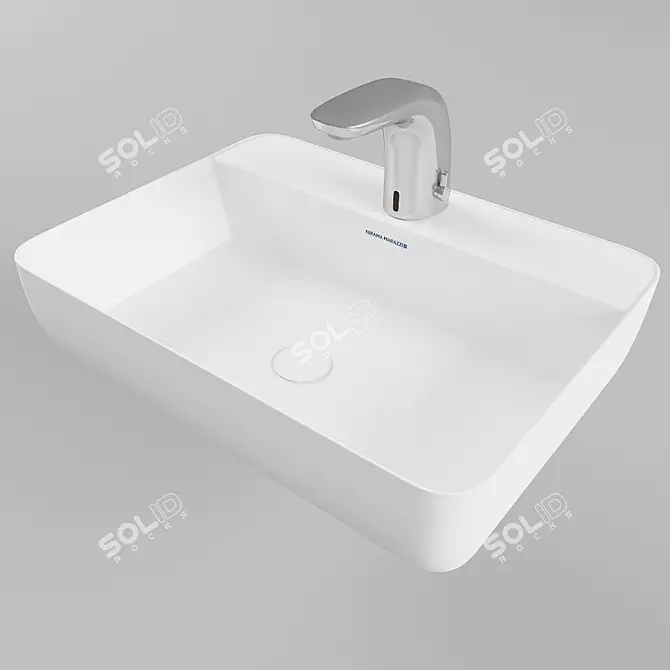 Title: Kerama Marazzi Plaza - Sleek Ceramic Washbasin 3D model image 1