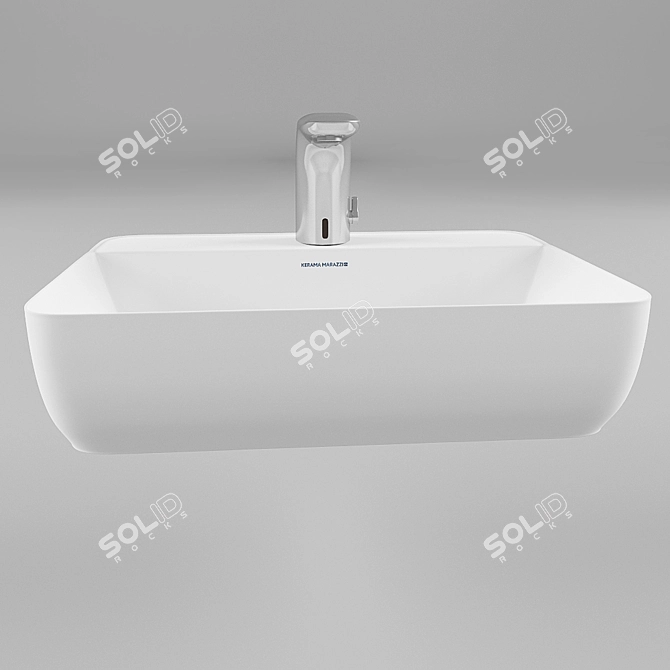 Title: Kerama Marazzi Plaza - Sleek Ceramic Washbasin 3D model image 2