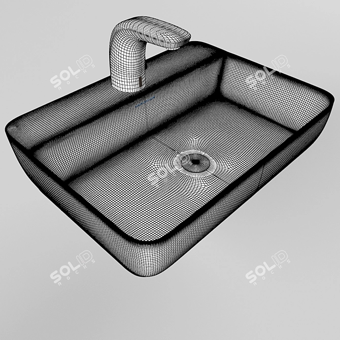 Title: Kerama Marazzi Plaza - Sleek Ceramic Washbasin 3D model image 3