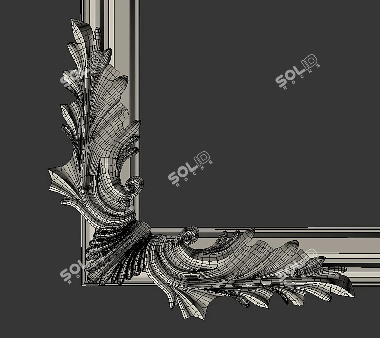 Elegant Stucco Moulding 3D model image 6