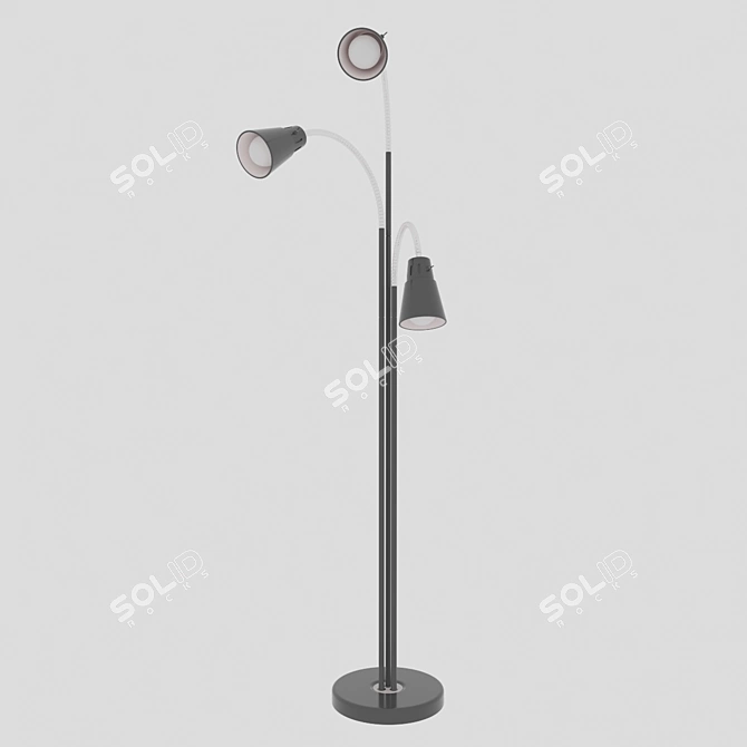 Modern Three-Point Floor Lamp 3D model image 1