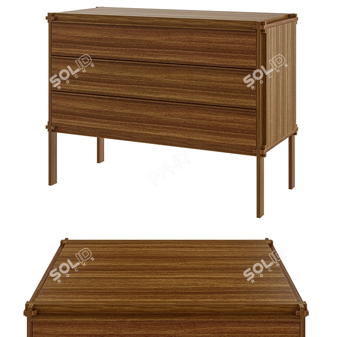 Elegant MHC.1 Drawer Chest 3D model image 1