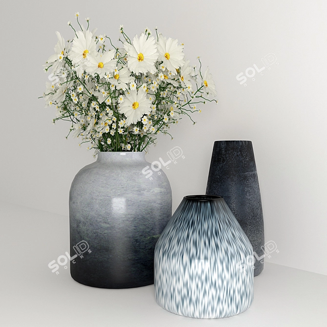 Elegant 4-Piece Decor Set 3D model image 2