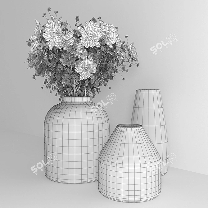 Elegant 4-Piece Decor Set 3D model image 3