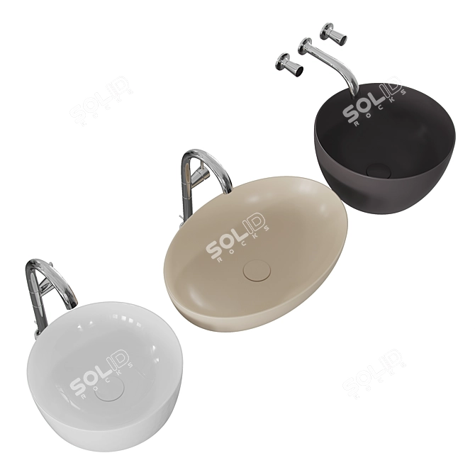 Colorful GSI Washbasin Set 3D model image 2