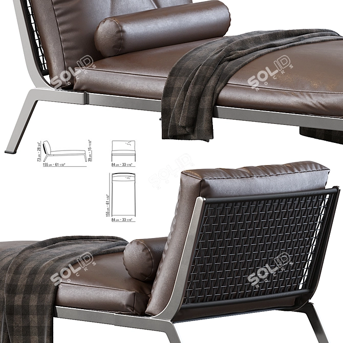Ultimate Comfort Chaise: Flexform Happy 3D model image 2