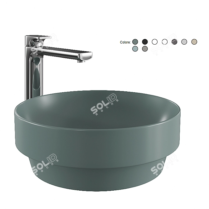 Vibrant GSI Washbasin: Colorful Elements 3D model image 1