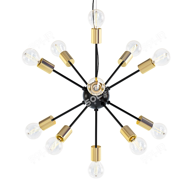 Sleek Black and Gold Sputnik 3D model image 1