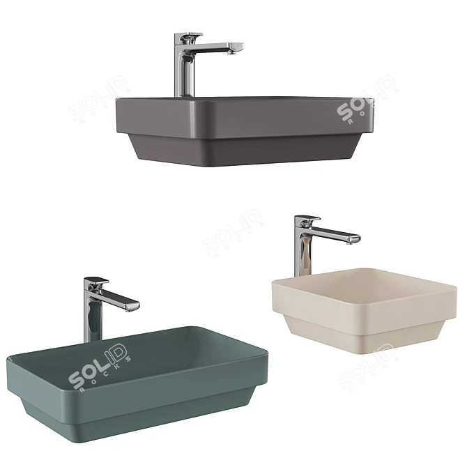 Vibrant GSI Washbasin Collection 3D model image 1