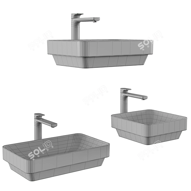 Vibrant GSI Washbasin Collection 3D model image 3