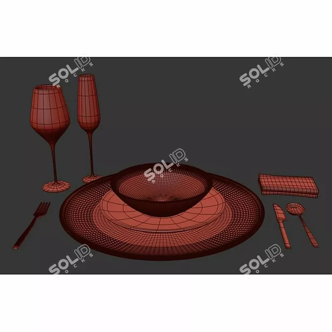 Elegant Kitchen Set 3D model image 6