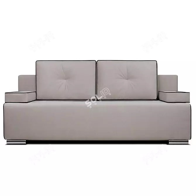 Sao Paulo Velvet Light Gray Sofa 3D model image 1