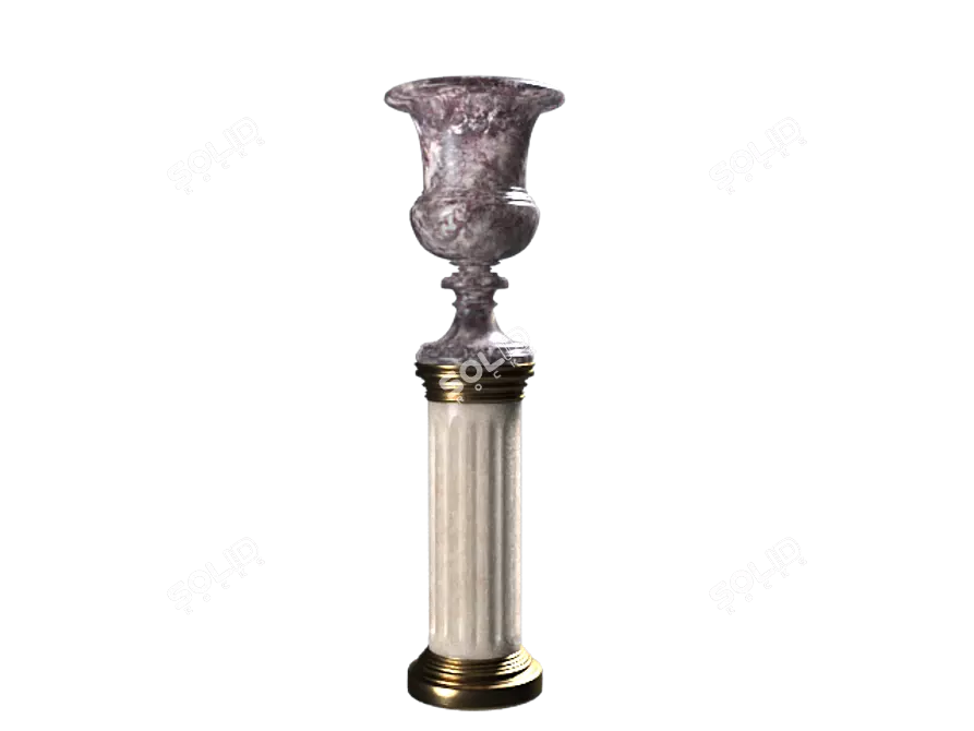 Vintage Pedestal Vase 3D model image 1