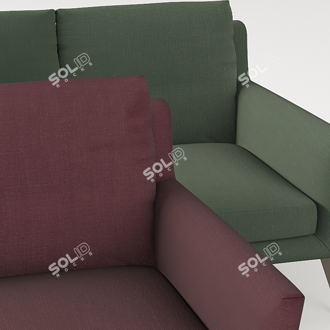 Minimalist Luxury: Casadesus Ava Sofa Set 3D model image 9