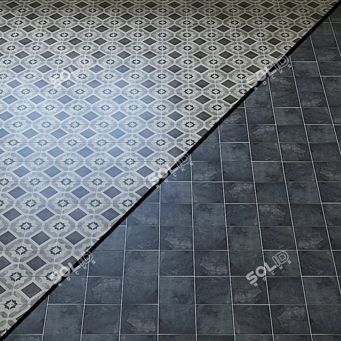 Cotto Black: Elegant and Timeless Tiles 3D model image 3