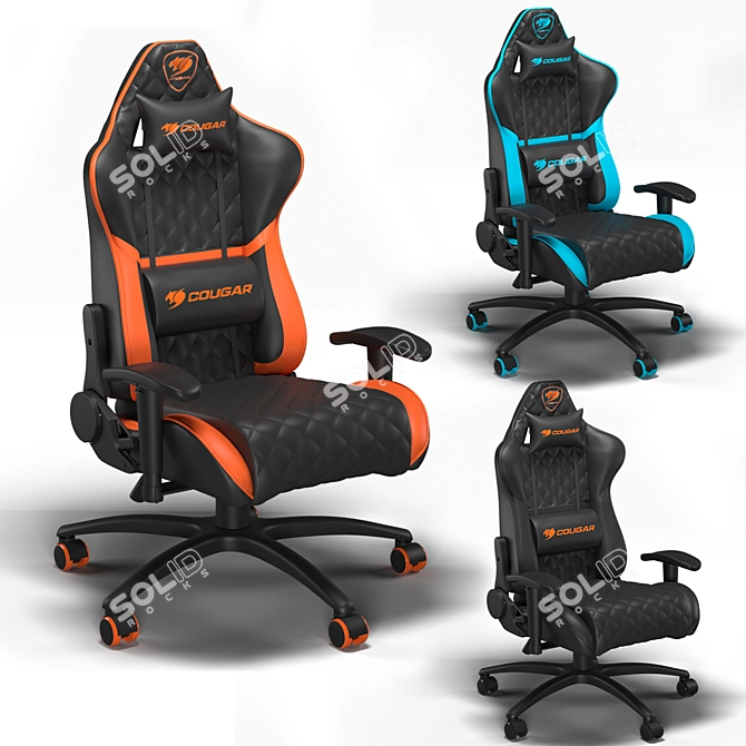 Sleek COUGAR ARMOR ONE Gaming Chair 3D model image 1