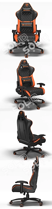 Sleek COUGAR ARMOR ONE Gaming Chair 3D model image 2