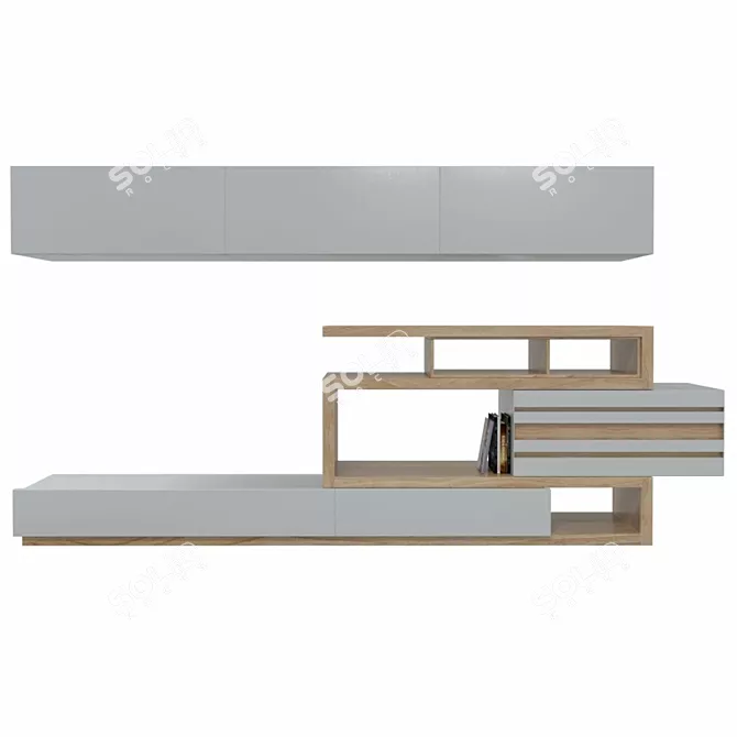 Modern Stylish TV Stand 3D model image 1