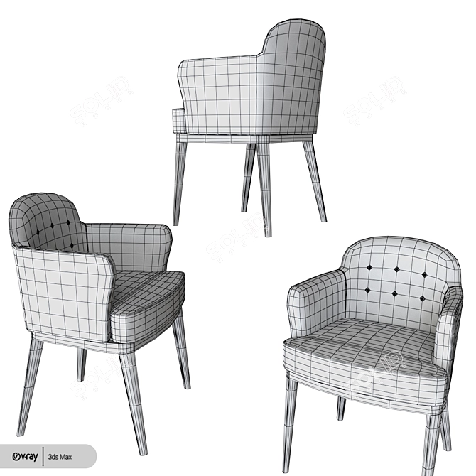 Elegant Porada Chair 3D model image 4