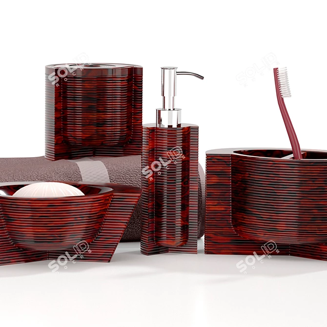 Stylish Bathroom Decor Set 3D model image 3