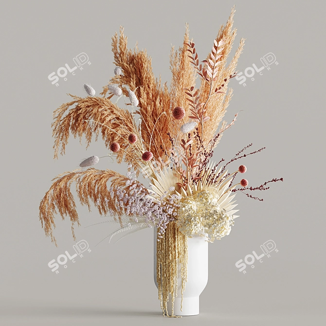 Everlasting Elegance: Dried Plant Bouquet 3D model image 1