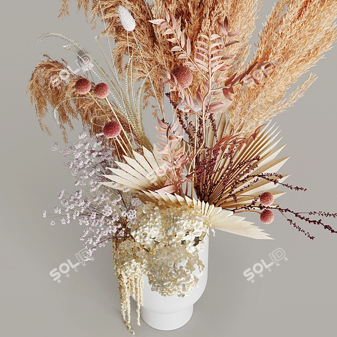 Everlasting Elegance: Dried Plant Bouquet 3D model image 3