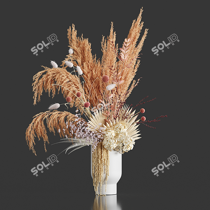 Everlasting Elegance: Dried Plant Bouquet 3D model image 6