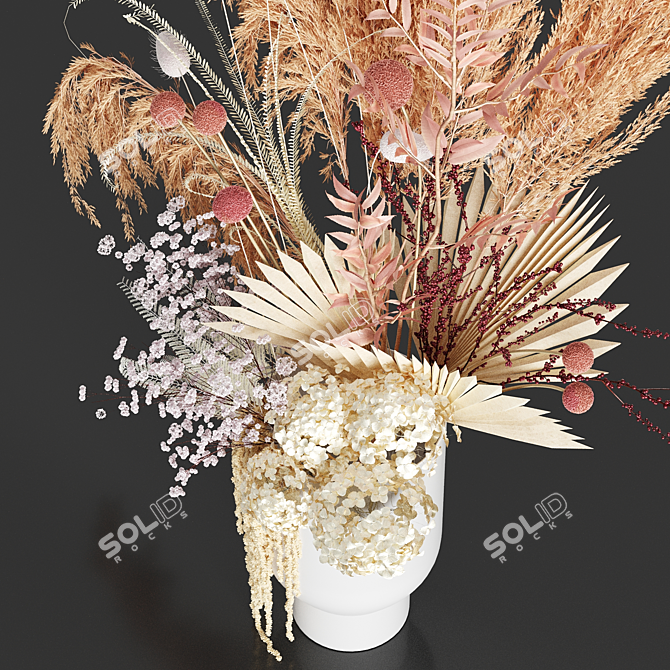 Everlasting Elegance: Dried Plant Bouquet 3D model image 8