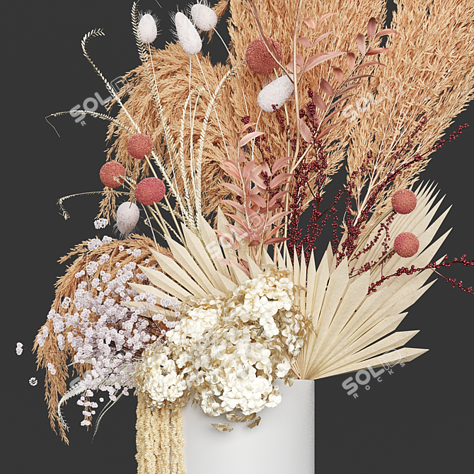 Everlasting Elegance: Dried Plant Bouquet 3D model image 9