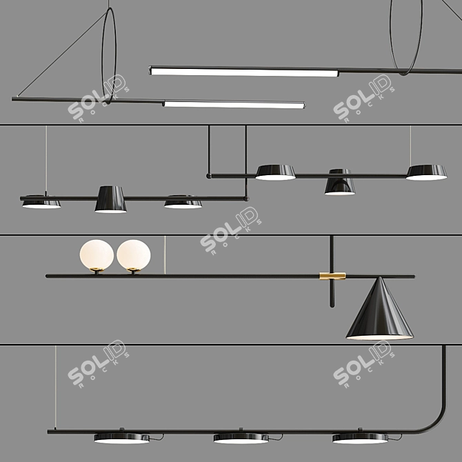 Elegant Pendant Lamp Collection 3D model image 2