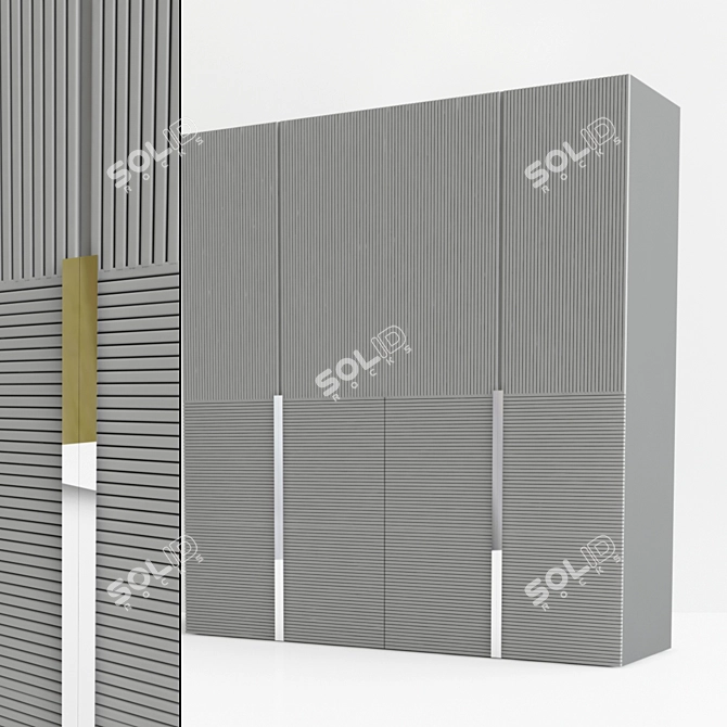 Stylish Designer Bedroom Cupboard 3D model image 1