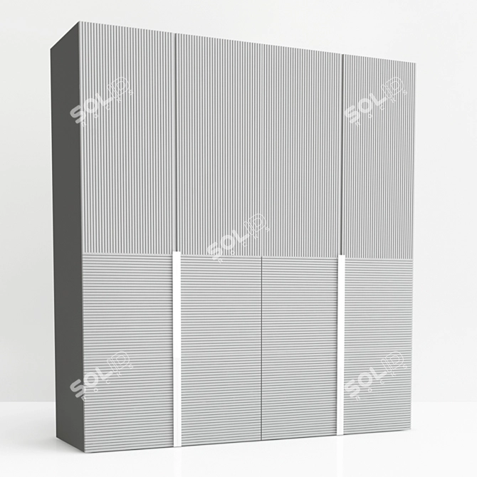 Stylish Designer Bedroom Cupboard 3D model image 2