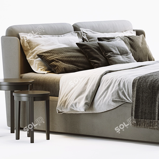 Elegant Meridiani Kira Bed Set 3D model image 2