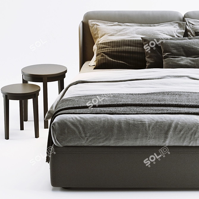 Elegant Meridiani Kira Bed Set 3D model image 4