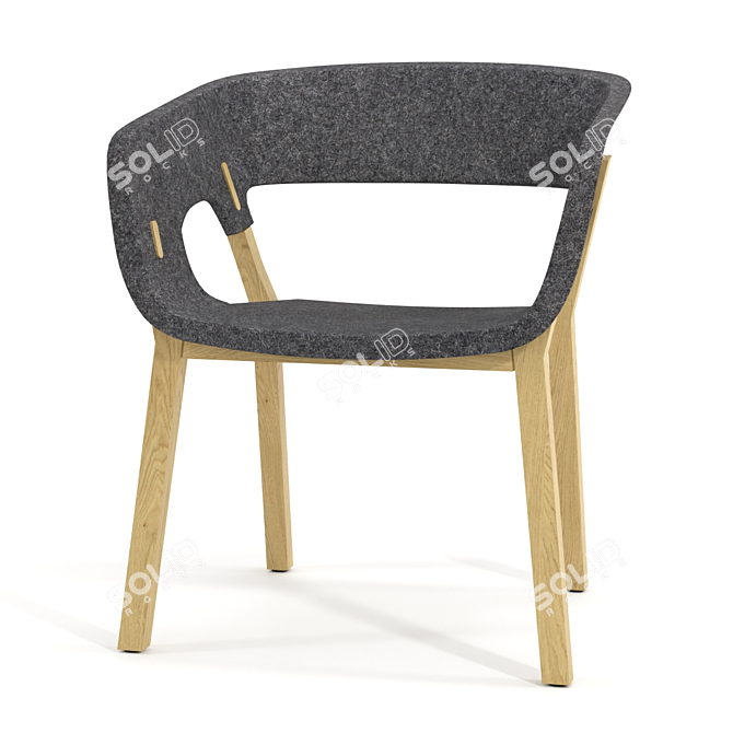 Njord Armchair: Sleek Scandinavian Design 3D model image 1