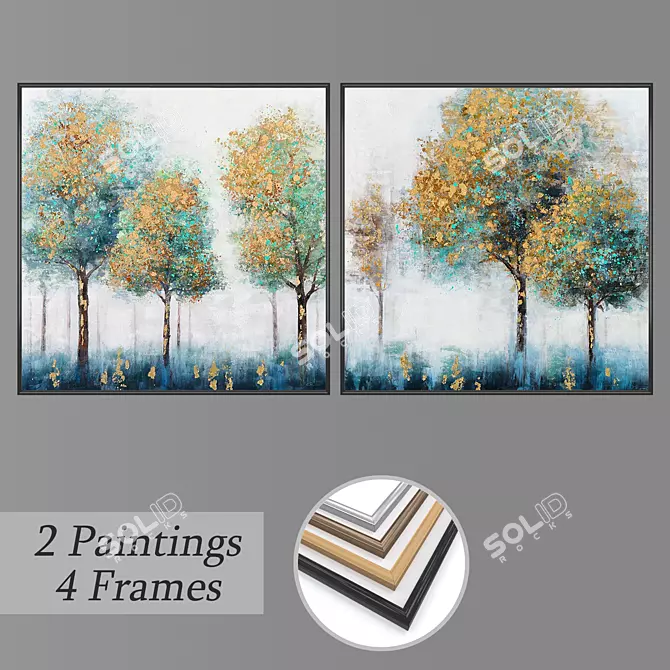 Versatile Set of Wall Paintings 3D model image 1