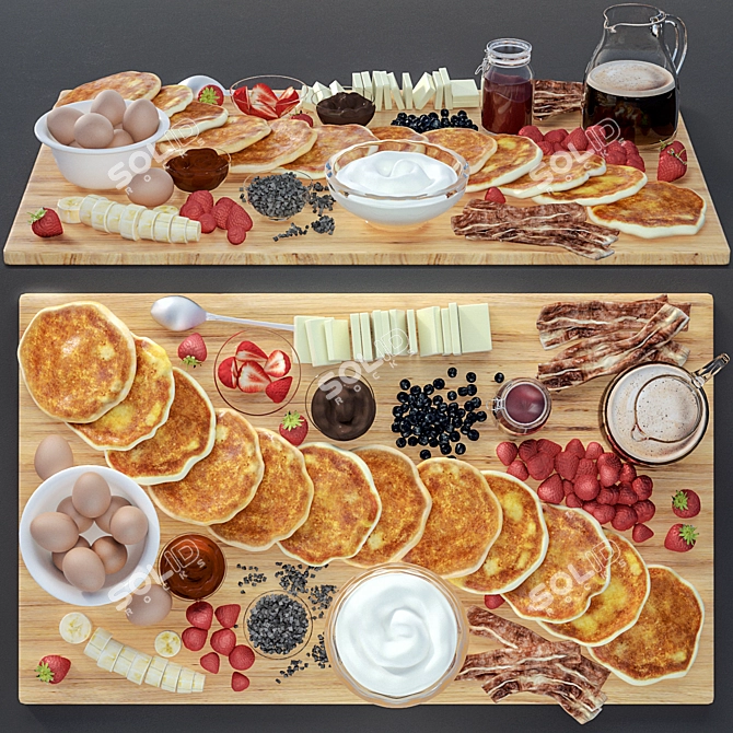 Pancake Feast Board Kit 3D model image 2