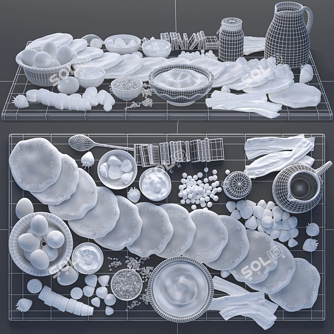 Pancake Feast Board Kit 3D model image 1