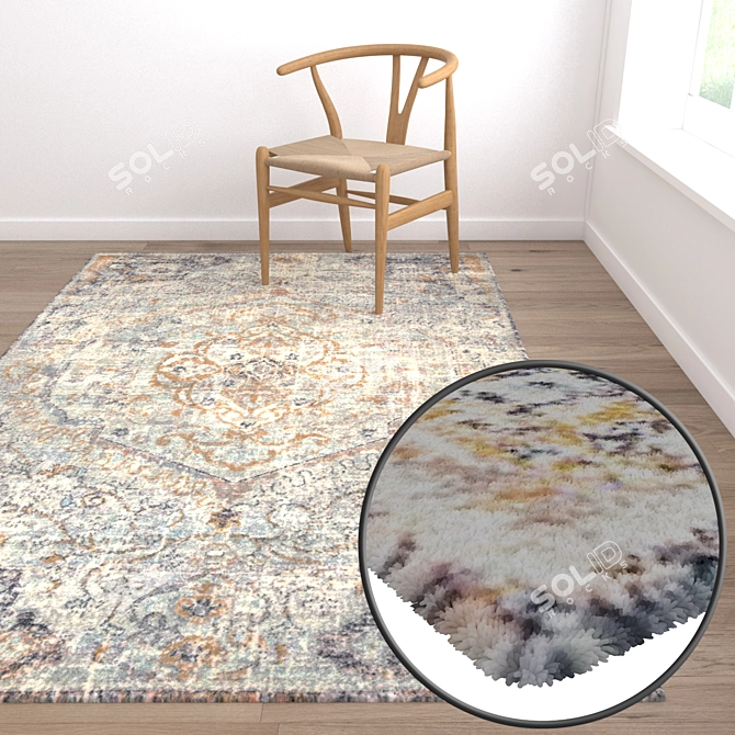 Luxury Collection: 3-Piece High-Quality Carpets Set 3D model image 5