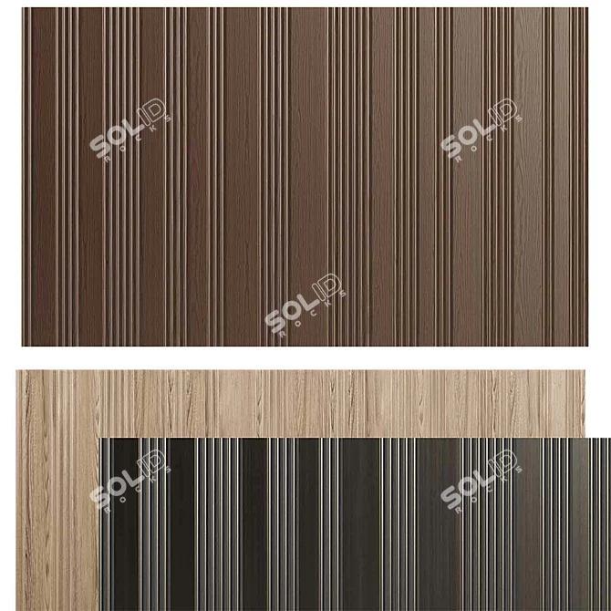 Luxury Wood Carved Wall Panel 3D model image 1