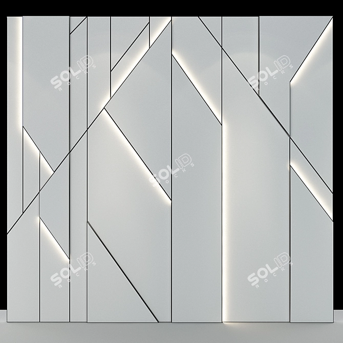 Modern Elegance Wall Panel 3D model image 2