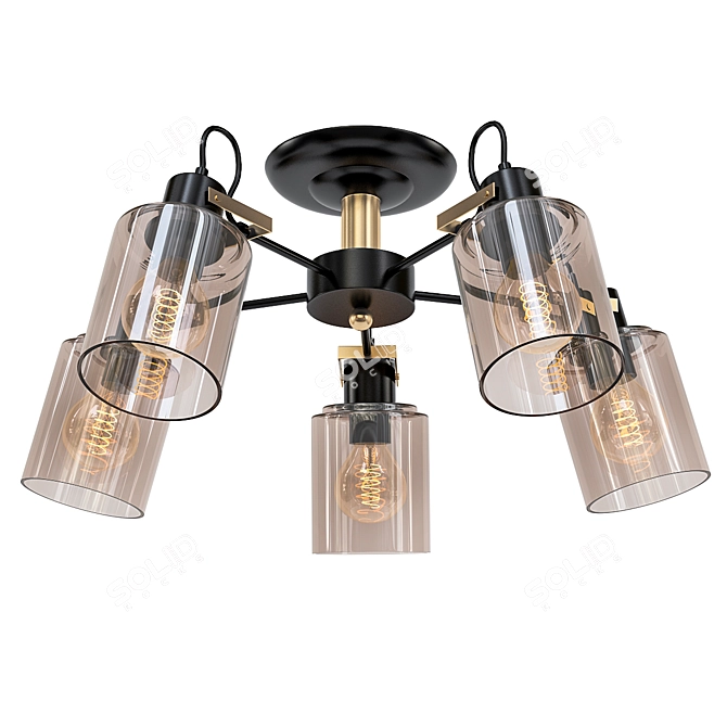 Astor Glass Ceiling Chandelier 3D model image 1