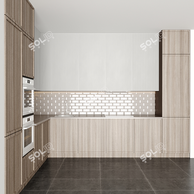 Modular Kitchen Design: V-Ray/Corona Ready 3D model image 3