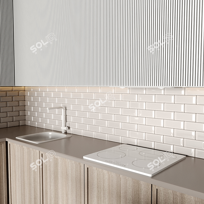 Modular Kitchen Design: V-Ray/Corona Ready 3D model image 4